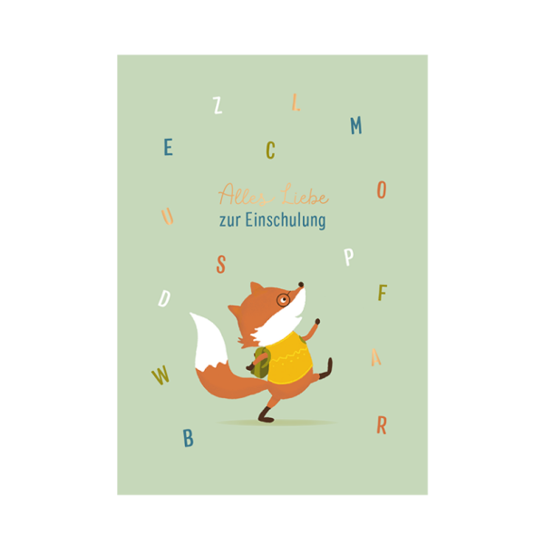 Doppelkarte Alles Liebe zur Einschulung