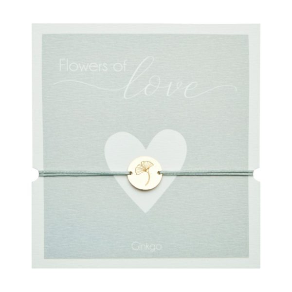 Armband Flowers of love vergoldet Ginkgo