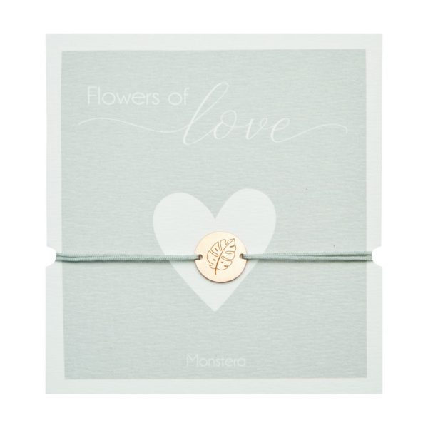 Armband Flowers of love rosévergoldet Monstera