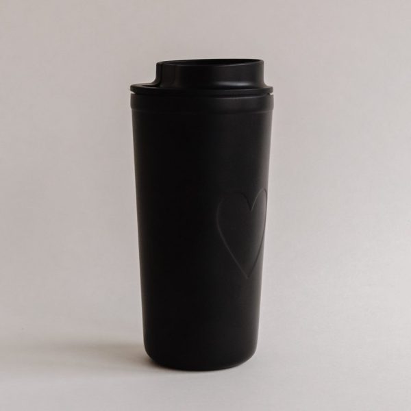 Eulenschnitt | To go Becher Herz schwarz