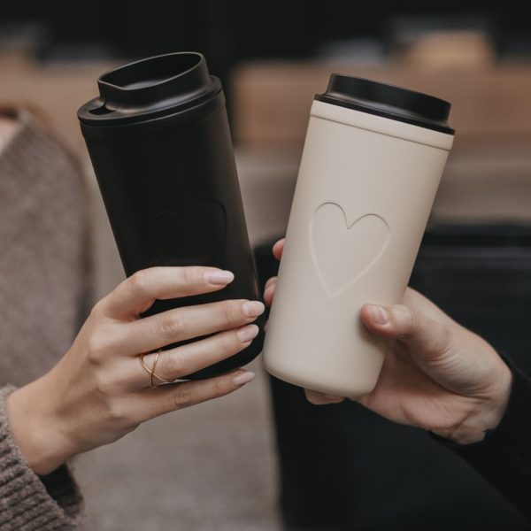 Eulenschnitt | To go Becher Herz creme