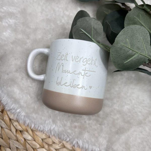 Steingut Tasse | Zeit vergeht