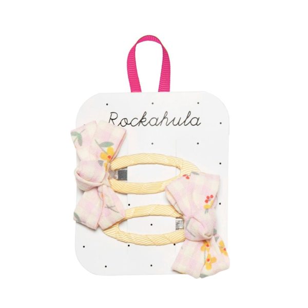 Rockahula | Buttercup Gingham Twisty Bow Clips