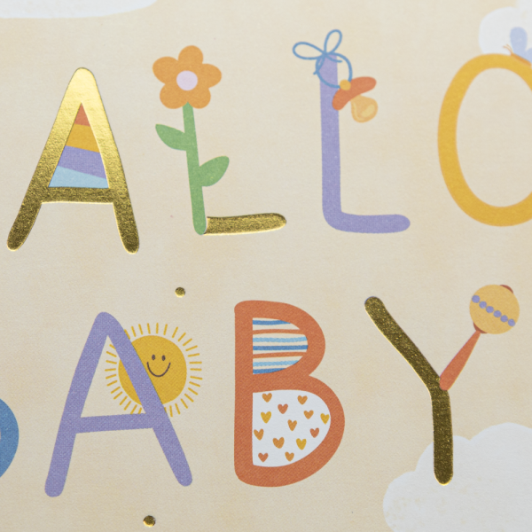 Doppelkarte Hallo Baby bunt