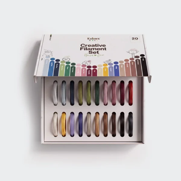 Kidinex | 3D-Filament Nachfüllset 20 Farben – 100 Meter