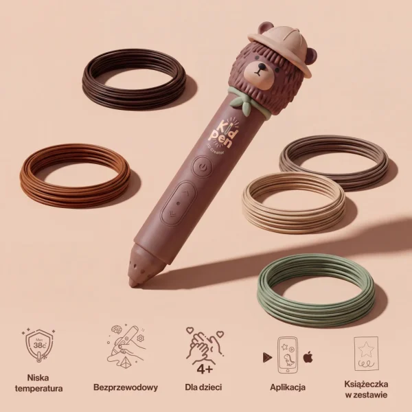 Kidinex | KidPen 3D-Stift Bär 3D-Druckstift für Kinder